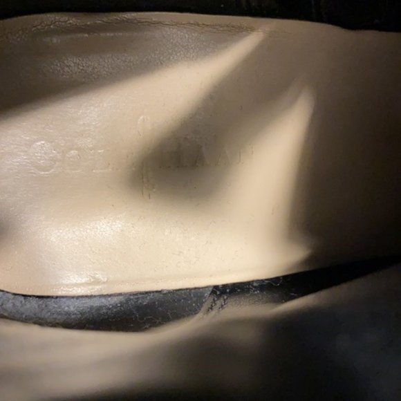 Cole Haan Black Leather Ankle Boots Zip Shoes - Size 7 - Picture 7 of 10